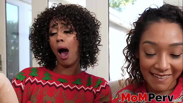 Image Stepmom Misty Stone and stepdaughter Sarah Lace fucked 3way