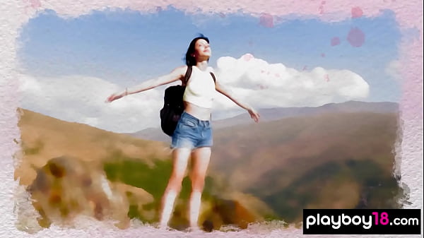 Image Petite introverted latina teen Sophia posing naked at the top of a mountain