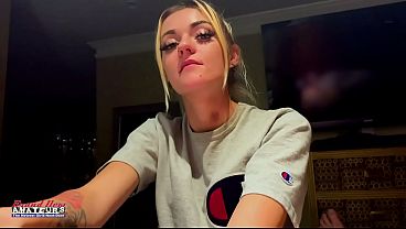 Image Skinny Blonde Hottie Sassy Gets Naked And Rubs Her Tits And A Hard Cock!