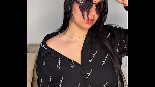 Image Beautiful college girl seduces you, pearls of her lingerie stuffed into her fat pussy