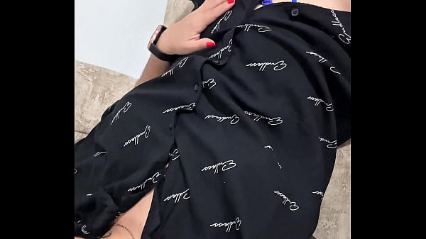 Image Beautiful college girl seduces you, pearls of her lingerie stuffed into her fat pussy