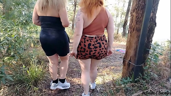 Image My wife and sister-in-law taking off her clothes in public on the trail! exhibitionism in public!
