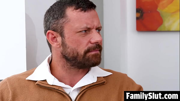 Image The Two Nasty Sluts Get Under the Table and Take Turns Slobbering Stepbro's Dick - Familyslut