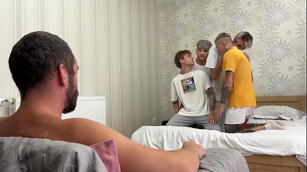 Image Full video: Big-dicked daddy fucks two stepsons and cums