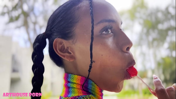 Image Skinny Violeta Grey: Lollipop Tease to Deepthroat & Pounding