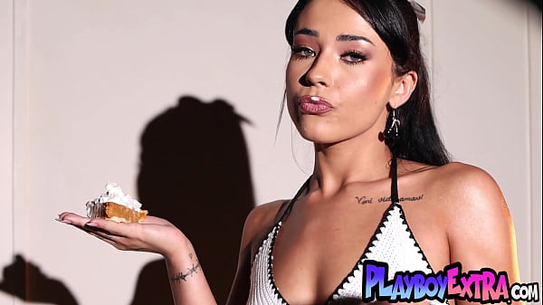 Image Thanksgiving gets a daring spice as latina teen Beca Barbie shows her pussy