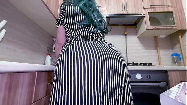 Image the kitchen got way too hot when stepson decided to check just how tight his stepmom really is from behind