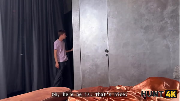 Image HUNT4K. Sexy babe Una Fairy was picked up by a stranger and was showing her tits on front of BF