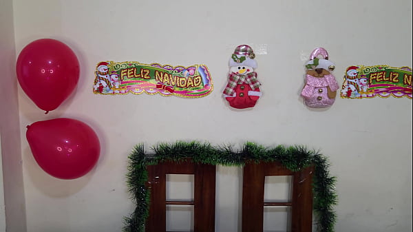 Image Christmas Gift - Beautiful stepmother with a big ass and natural tits fucks her own perverted stepson on Christmas