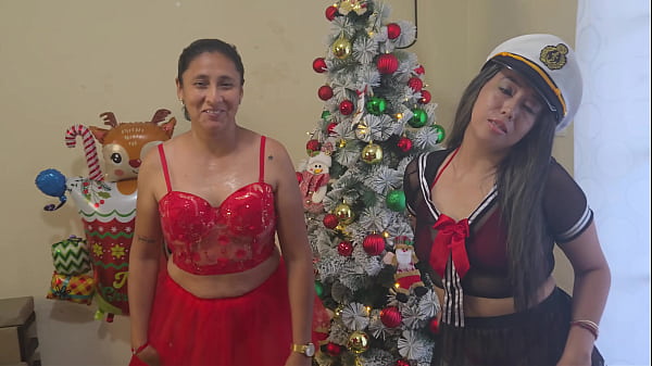 Image The best Christmas threesome - Two horny stepdaughters celebrate Christmas by fucking their perverted stepfather for Christmas presents