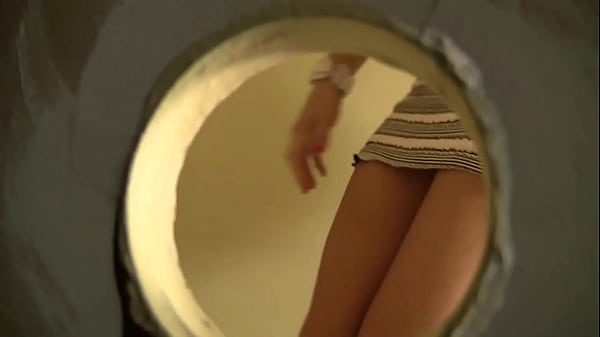 Image Sexy brunette, Gracie Glam, is interrupted in a bathroom by a huge cock popping through a...