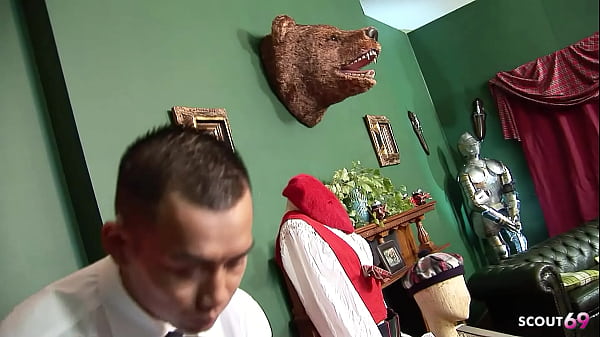 Image Blonde Cougar Mature Wife with big natural Saggy Tits seduce Asian Boy to Cheating Fuck at Store while her husband is waiting