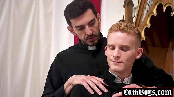 Image Altar boy Dylan Tides bent over the altar and his ass gets rimmed tongue and fucked by Reverend Guy Spencer