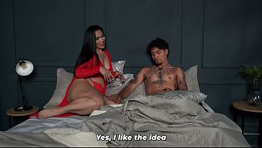 Image Big-assed stepmother seeks in her stepson the companionship her husband never gives her