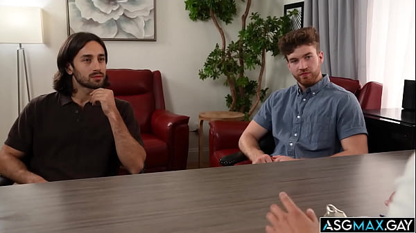 Image Noah Asli and Carter Collins into a steamy threesome with the manager Vincent Greys inside his office