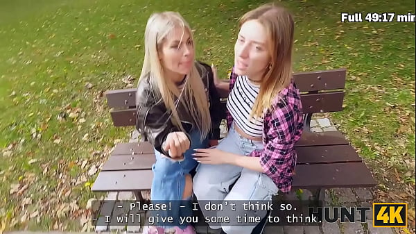 Image HUNT4K. 2 hot Russian lesbians came on a job interview and experienced sexual adventure with a stranger