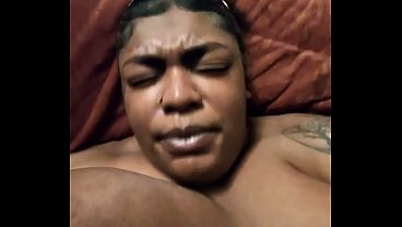 Image Cumming very hard inside of pregnant ebony BBW girlfriend