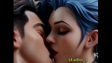 Image la hermosa Jinx de league of legends se escapa con su novio para hacer travesuras AI GENERATE
