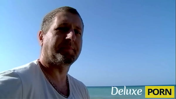 Image Sex hungry blonde big tits milf Debora X fucks on a beach