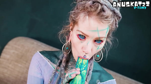 Image TATTOOED hippie ANAL fuck herself with dildo with BIG DICK