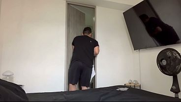 Image He forgot the towel while bathing and asked me to take it... I entered the bathroom without thinking, I was completely exposed and the sexual tension was impossible to ignore | Gay Shower Roommate