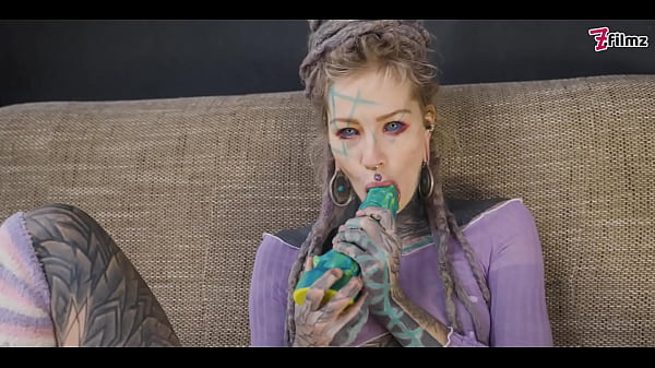 Image Tattooed Hippie's ANAL Fucking with Big Toy and Get Fuck by Real Big Cock