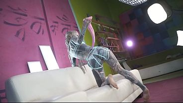 Image Behind the Scene Tattooed Girl ANAL Fuck and Big Toys