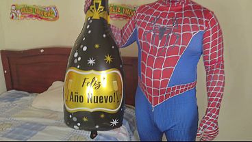 Image Beautiful big-bootied stepmother celebrates New Year's by sucking Spider-Man's dick