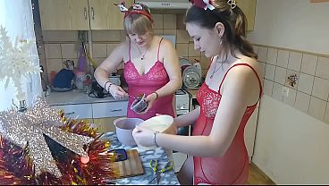 Image Making a sweet breakfast naked with my busty MILF friend