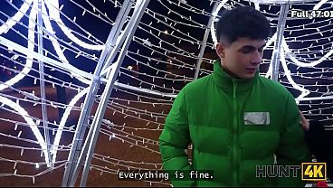 Image HUNT4K. Start with a nice striptease, get a big cock and lots of Christmas gifts!