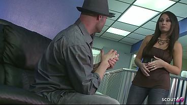 Image Nymphomaniac Office Girl seduce Big Dick Stranger to Risky Anal Sex at Waiting area before Job interview