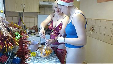 Image Old and young. MILF adult mature woman and teen cute girl virgin in erotic lingerie stockings without panties kiss on lips in kitchen. Bisexual Lesbian Blonde Brunette. Fetish Big natural tits Boobs Perfect ass Big butt Shaved pussy hairy Sex Porn