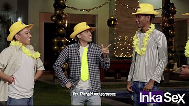 Image Venezolana Tierna recibe doble anal por primera vez en a&ntilde_o nuevo y termina en GangBang.