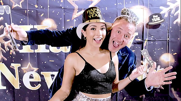 Image New Year's Eve Quickie Before Parents Arrive - Riding BF's Fat Cock on the Couch & Swallowing His Load Just in Time for Family Countdown!