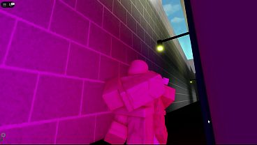 Image Girl fucks two guys in the back alley of Brookhaven on Roblox.