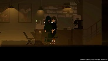 Image White haired woman makes a blowjob in a man in a cape in hentai game  video