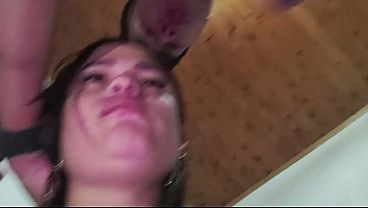 Image cheating wife sucking and fucking outdoor then gets fucked rough and raw after ass rimming