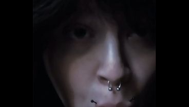 Image goth girl sucks her 9 inch dildo