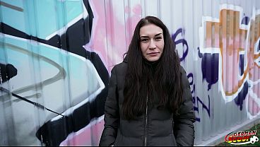 Image GERMAN SCOUT - Slim Czech Teen Stefani Jameson with Saggy Tits Pick Up for First Casting Fuck