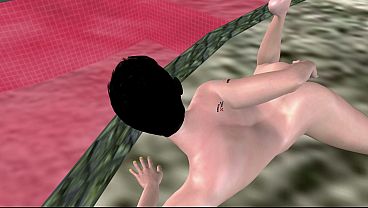 Image Ripped Stud Fingers Tight Ass Poolside - Animated Solo Male Porn