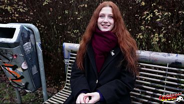 Image GERMAN SCOUT - Real Redhead Ginger Teen Alice Seduce with small Tits First Porn Casting without condom in Berlin