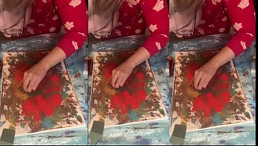 Image In Big Eyeglasses ASMR Acrylic Art Bloom in the Mist Part 2