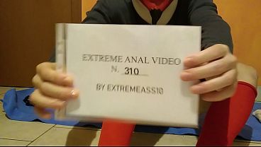 Image A tangerine, a lemon, a tennis ball and a mini basket ball all in my fucking ass