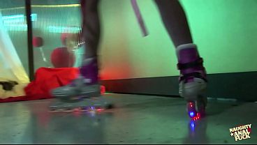 Image A beautiful bitch on rollerblades got fucked hard by a guy who was resting himself.