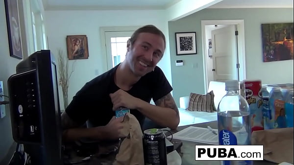 Image Brunette Dava fucks Chad Alva on a white couch