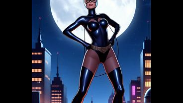 Image Catwoman animated AI generated