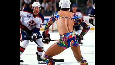 Image TRANS in SPORTS vol 3. GOLF, HOCKEY, AND SKIING - Hot AI generated Guys Athletes Playing Hard in Sexy Crossdress Clothes