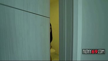 Image Hot brunette stepdaughter gets caught masturbating with dildo - Eliana Rose