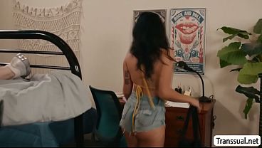 Image Fucking my TS roommates ass while doing homework