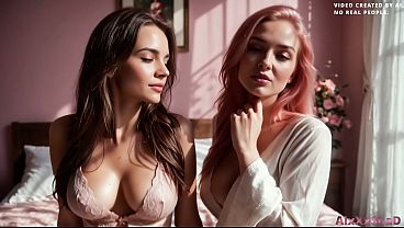 Image Futa Futanari - Two cutie futas had hot sex, swapping cum with each other (AI Generated)